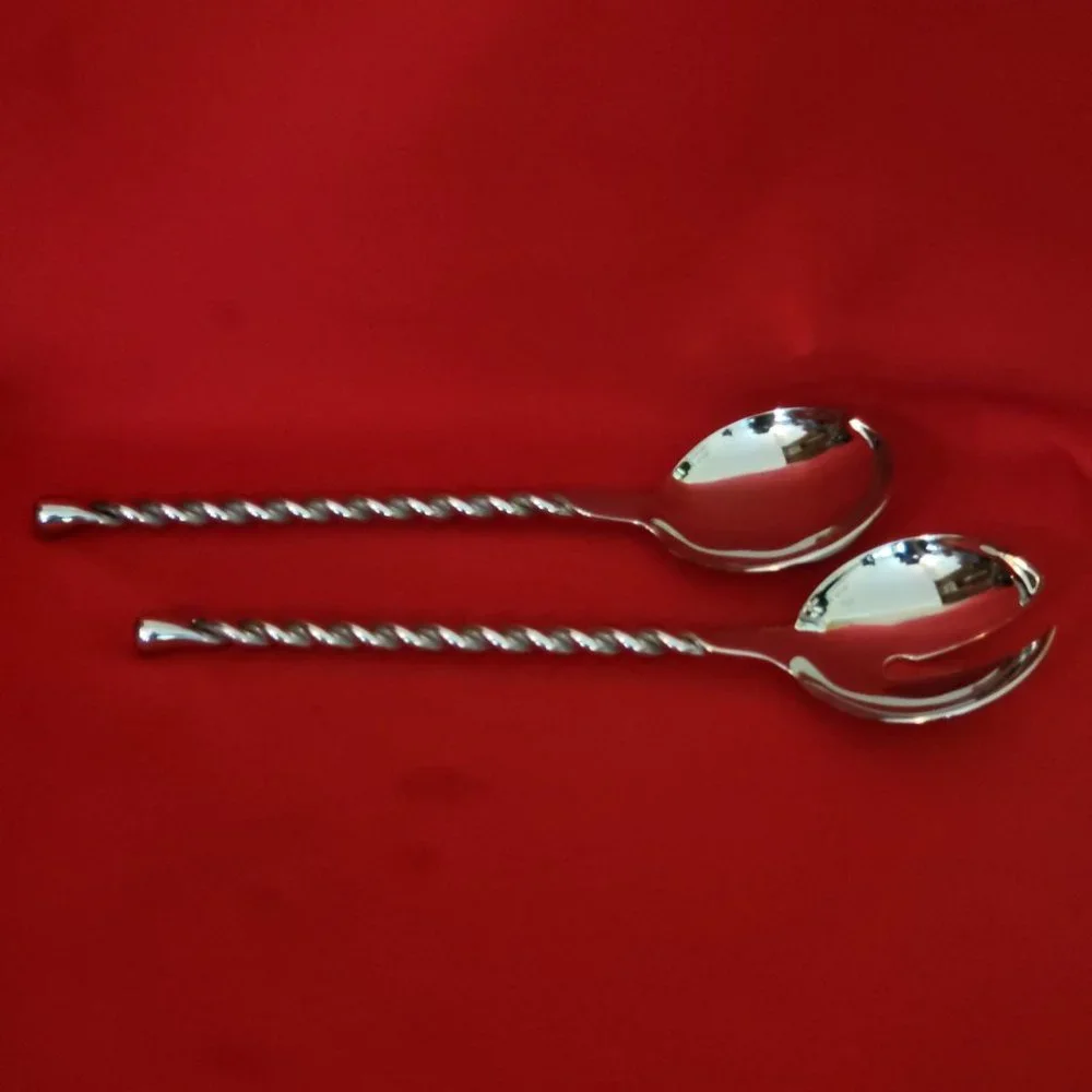 Stainless Steel Pasta Salad Spoon Fork Utensils Twisted Handles
